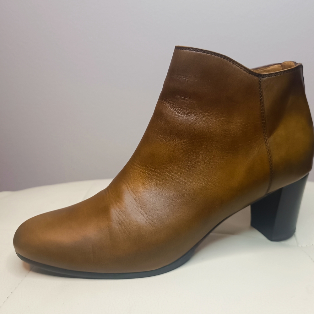 Ron White Brown Leather Ankle Boots Size 38.5 Neutral Classic Designer